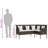 vidaXL Couch Sofa Set Brown PE rattan Large Modular Couch Sofa Set