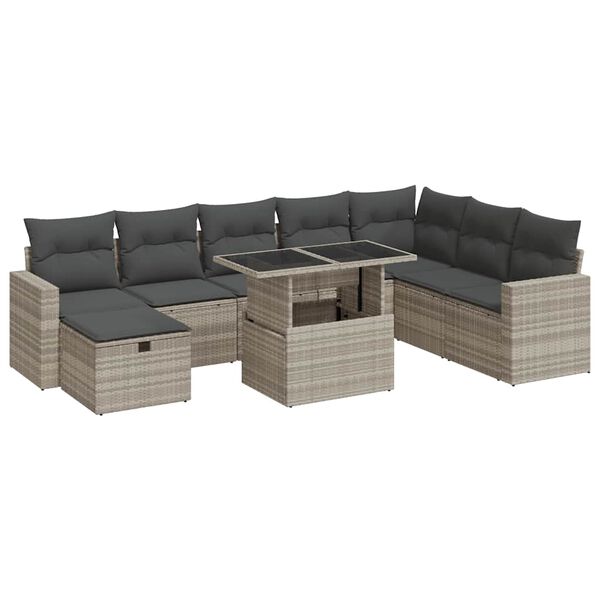vidaXL Garden Sofa Set Light Grey