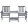 vidaXL Garden Chair With Tea Table Grey Solid acacia wood Standard