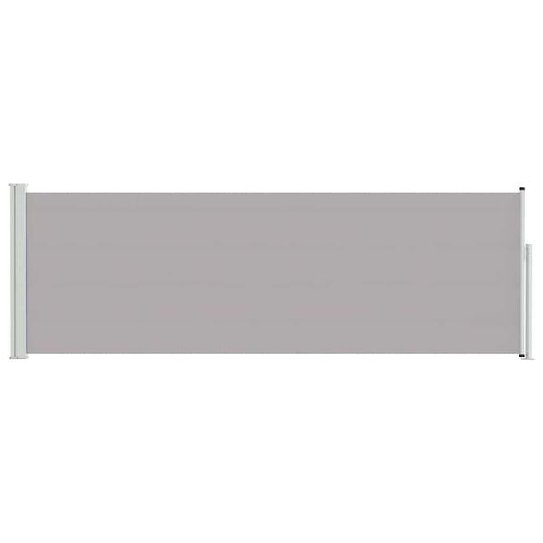 vidaXL Side Awning Grey Polyester with PU coating, powder-coated iron