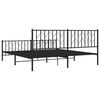vidaXL Bed Frame Black Powder-Coated Steel Super King Size Bed Frame