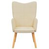 vidaXL Relaxing Chair Cream Polyester fabric, rubber wood, steel Standard