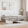 vidaXL Metal Bed Frame White Powder-Coated Steel 55 x 79 in Bed Frame