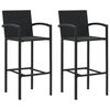 vidaXL Garden Bar Set Black PE rattan, Powder-Coated Steel Standard