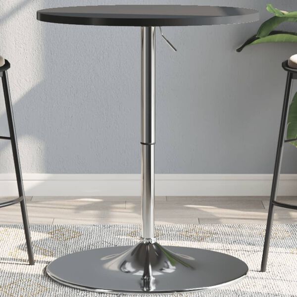 vidaXL Bar Table Base Chrome Chromed Steel Medium Height-Adjustable