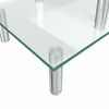 vidaXL 2-Tier Monitor Stand Transparent Glass