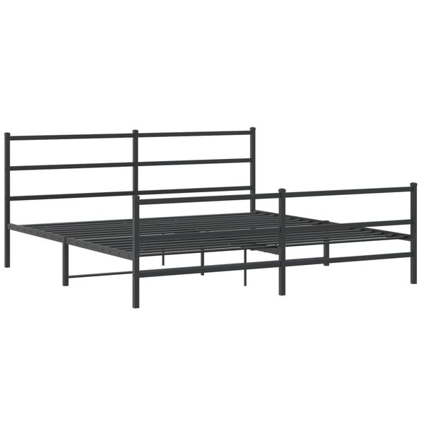 vidaXL Bed Frame Black Powder-coated steel 72x84 in Bed Frame