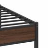 vidaXL Bed Frame Brown oak Steel, Engineered wood Double Bed Frame