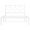 vidaXL Bed Frame White Powder-Coated Steel 42 x 80 in Industrial