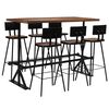 vidaXL Bar Set Varied wood grains Solid reclaimed wood 7 Piece Set