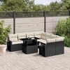 vidaXL Garden Sofa Set Black PE rattan Large Modular Garden Sofa Set