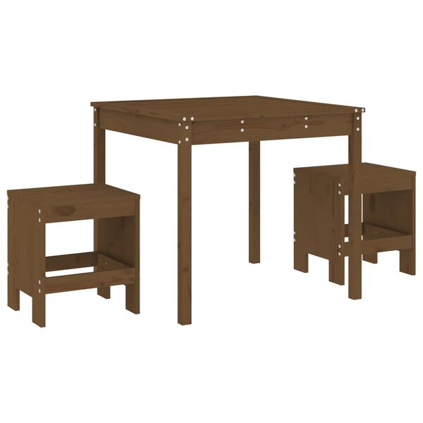 vidaXL Garden Bistro Set Honey brown Solid pine wood Standard Simplistic