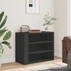 vidaXL Wall Cabinet Black Engineered wood 29.5x13.8x23.6 in