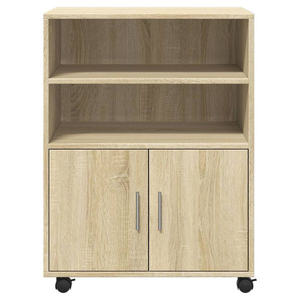 vidaXL Rolling Cabinet Sonoma oak Engineered wood Medium Rolling Cabinet