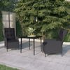 vidaXL Garden Dining Set Dark Grey Powder-Coated Steel Compact