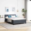 vidaXL LED Box Spring Bed Dark Grey 55.12 x 74.80 in Velvet