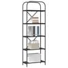 vidaXL Bookshelf Black Oak 23.62 x 11.81 x 72.05 in Engineered wood