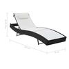vidaXL Sunlounger Set of 2 Black and white