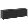 vidaXL Storage Chest Black Poly Rattan, Powder-Coated Steel Large