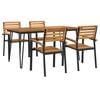 vidaXL Garden Dining Set Brown Solid Acacia wood and Powder-Coated Steel