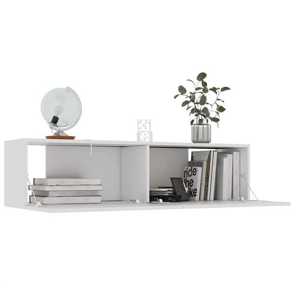 vidaXL TV Cabinet White Engineered Wood Medium Drop-Down TV Cabinet