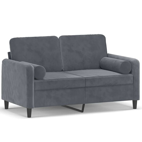 vidaXL 2-seater Sofa Dark grey Velvet (100% polyester), metal, textilene