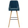 vidaXL Bar Chair Set of 2 Blue Velvet (100% polyester), solid beech wood