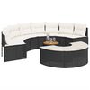 vidaXL 3 Piece Patio Sofa Set Half-Round Black Poly Rattan