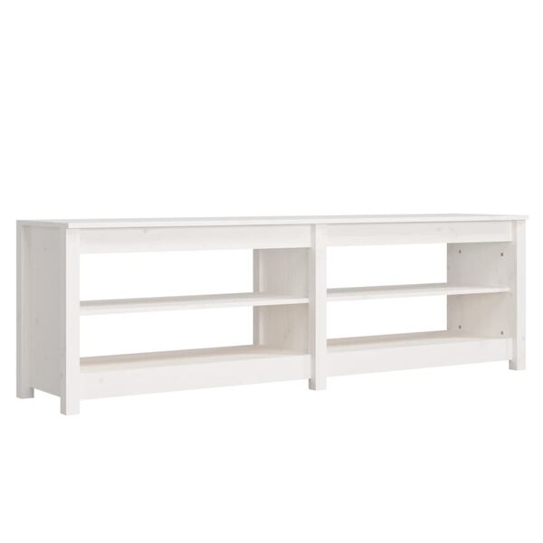 vidaXL Shoe Bench White 63.0x14.4x19.7" Solid Wood Pine