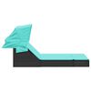 vidaXL Patio Double Sun Lounger Black, Turquoise