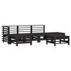 vidaXL Garden Lounge Set Black Solid pine wood, Oxford fabric, PP cotton