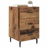 vidaXL Bedside Cabinet with Drawer Old Wood 15.75 x 15.75 x 25.98 in