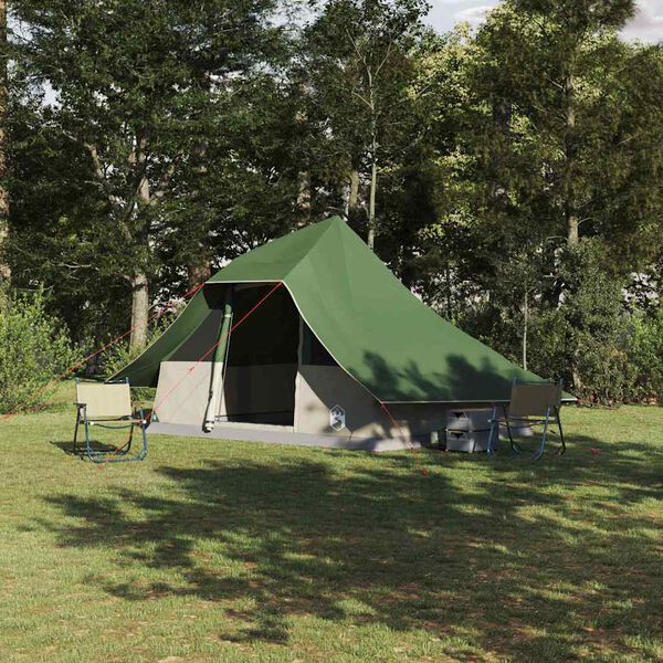 vidaXL Tipi Tent with Roof Green 143.31 x 110.63 x 101.18 in Taffeta