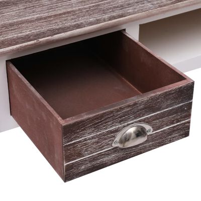 vidaXL Writing Desk Brown 43.3"x17.7"x29.9" Wood