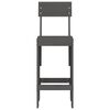 vidaXL Bar Stool Set of 2 Grey Solid Pine Wood Medium Footrest