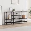 vidaXL Console Table Black Engineered wood, metal Large Adjustable Feet