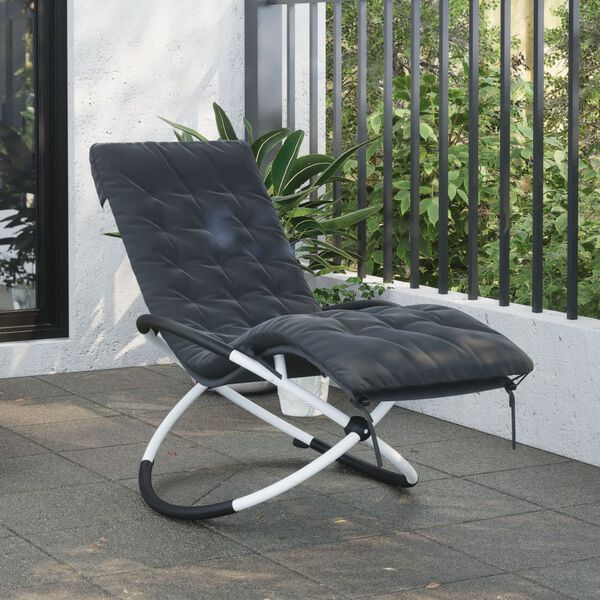 vidaXL Sun Lounger Cushion Black Faux suede leather (100% polyester)