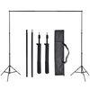 vidaXL Photo Studio Kit 3 Cotton Backdrops Adjustable Frame 10x20 ft