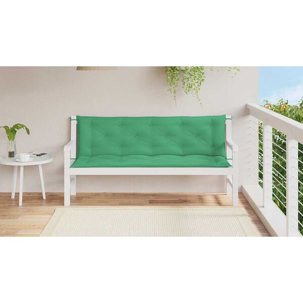 vidaXL Garden Bench Cushion Set of 2 Green Oxford fabric (100% polyester)