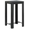 vidaXL Garden Bar Set Black PE rattan, powder-coated steel, polyester