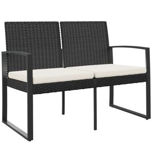 vidaXL 2-seater Garden Bench Black and anthracite