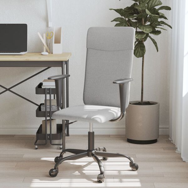 vidaXL Office Chair Light Grey Fabric, Metal, Plywood Standard