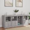 vidaXL Sideboard Grey Sonoma Engineered wood, Glass 64 x 14.6 x 26.4 in