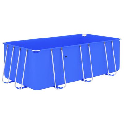 vidaXL Swimming Pool with Steel Frame 157.5"x106.3"x48" Blue