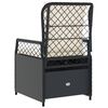 vidaXL Reclining Garden Chair Black PE Rattan, Powder-Coated Steel Medium