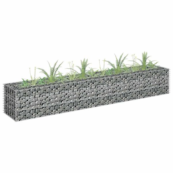 vidaXL Gabion Raised Bed Silver Galvanized Steel Large Heavy Duty