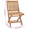 vidaXL Folding Patio Chairs with Cushions 8 pcs Solid Teak Wood