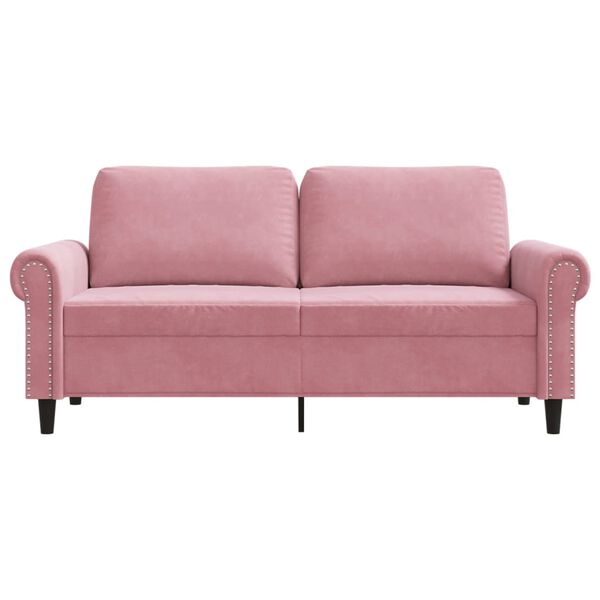 vidaXL 2-seater Sofa Pink Velvet, Metal, Foam Standard Staple Piece