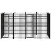 vidaXL Dog Kennel Black Powder-coated steel 79.4 ft&sup2; Durable