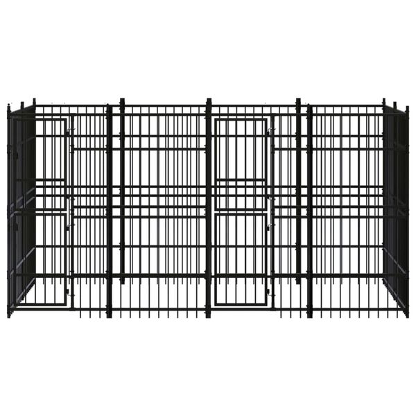 vidaXL Dog Kennel Black Powder-coated steel 79.4 ft&sup2; Durable